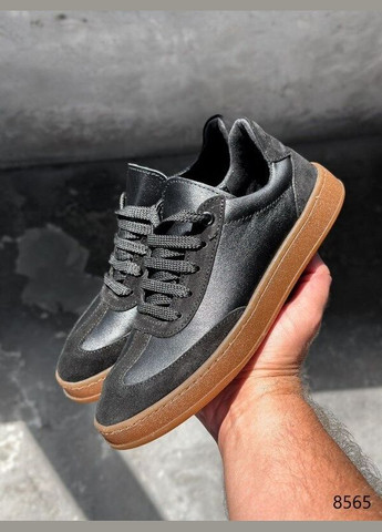 Черные кеды женские черные, натуральная кожа Mermaid Lilit