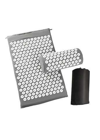 Коврик ортопедический акупунктурный массажный для йоги с подушкой валиком аппликатор Кузнецова DanMenQing (317499592)