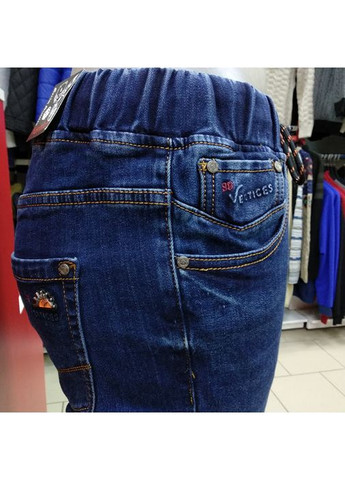 Джинси жіночі утеплені байкою зима на резинці 25 сині No Brand - (360920658)