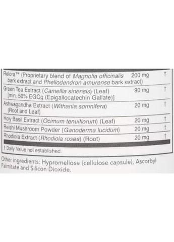 Adrenal Cortisol Support with Relora 90 Veg Caps Protocol for Life Balance (358075326)