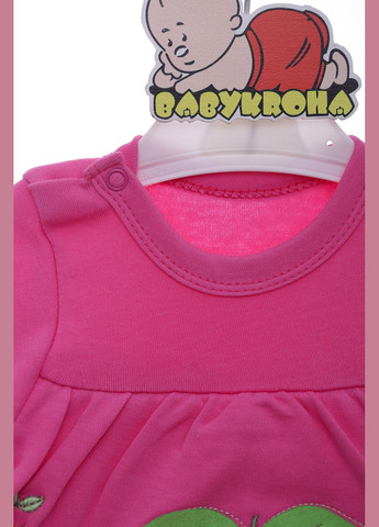 Боди платье с длинным рукавом для девочи Вишенки розовое 56 см (42233) BABYKROHA (297200036)