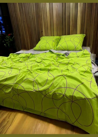 Постельное белье Петля салат+серый двуспальный, 180 х 215 см 50х70 No Brand (298353609)