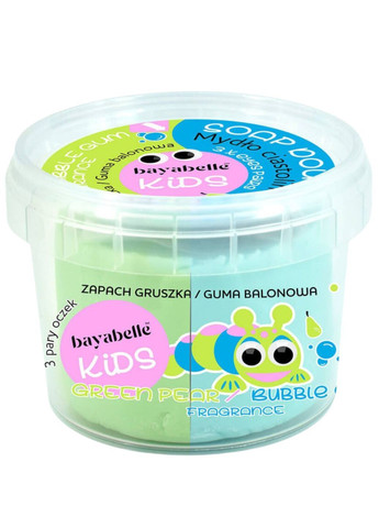 Двоколірне ігрове мило-тісто для ванни Груша/Жувальна гумка (з іграшковими очима) 100 г Bayabelle Kids (294320566)