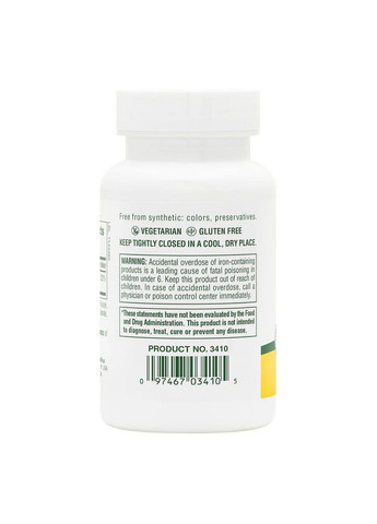 Витамины и минералы Iron 40 mg, 90 таблеток Natures Plus (293481263)
