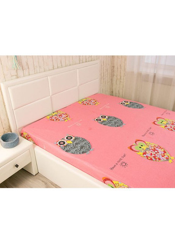 Простирадло 200x220 - Owl сатин рожевий (26043) Руно (348137632)