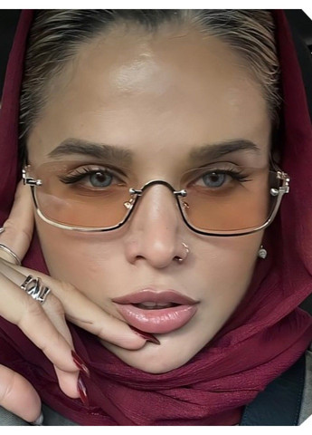 Очки солнцезащитные унисекс полуободковые Enjoy золотистые с бежевыми линзами No Brand (317565341)