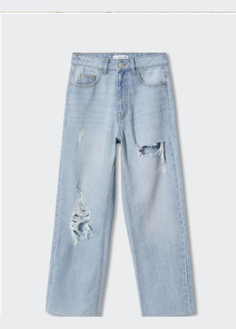 Белые джинсы маломерные з розрізом анкл Mango - (316629155)