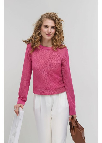 Рожевий джемпер ажур 2544 сталевий Triko Bakh