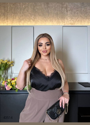 Майка блуза женская с кружевом Liton — 303106541