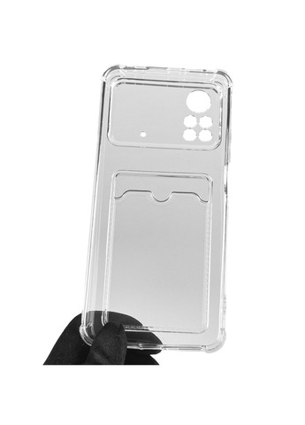 Чохол для POCO X4 Pro 5G з бронь кутами з кишенею для візиток карток k-pop на сяомі поко х4 про 5г прозорий Xiaomi (366020516)