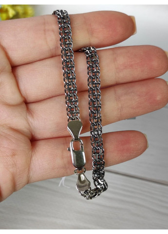 Браслет мужской серебряный Бисмарк с чернением 5 мм 19 см No Brand (364965192)