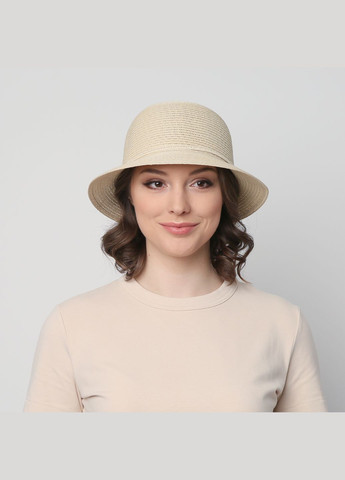 Шляпа с маленькими полями женская бумага бежевая VERONICA LuckyLOOK 844-019 (289478377)