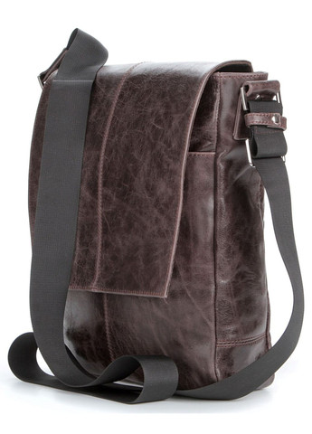 Шкіряна сумка крос боді чоловіча месенджер через плече коричнева 00796 Shvigel (329198646)