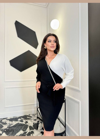 Білий вечірня сукня з довгим рукавом Liton