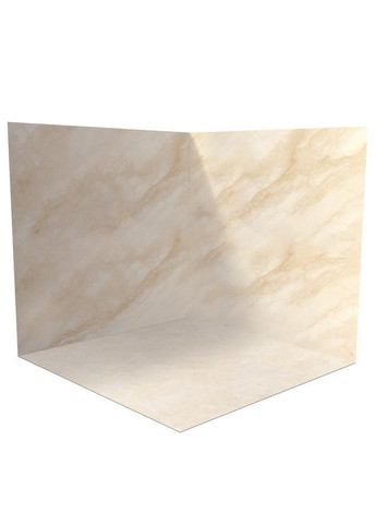 Фон вініловий 3D кутовий, бежева мармурова стіна, кам’яна і біла дерев’яна підлога, 50×50 см, №58490 PhotoVinyl (354365870)