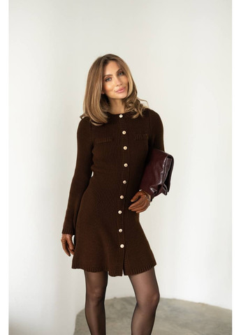 Коричневое повседневный платье женское KaraMix однотонное