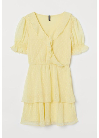 Желтое повседневный женское платье с воланами н&м (57071) s жёлтое H&M