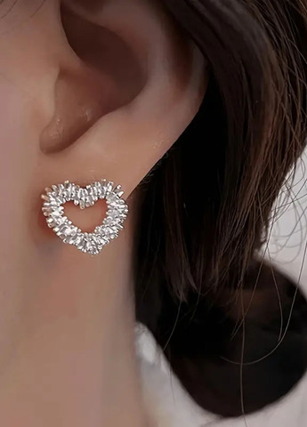 Сережки-пусети Сердечки No Brand (314801126)