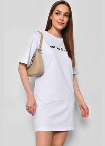 Туника женская из ткани лакоста белого цвета Let's Shop (290981437)
