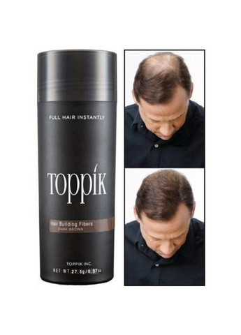 Кератинова пудра для корекції проблемних зон (залисин) 27,5 г Темно-коричневий (Dark Brown) Toppik (302450979)