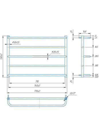 Сушка для рушників INOX 430х770х160 мм City Suite Mario (370033995)