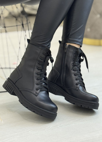 Черевики жіночі шкіряні демісезонні, колір чорний Vasha para СК-1596/5 чорна шкіра (362894389)