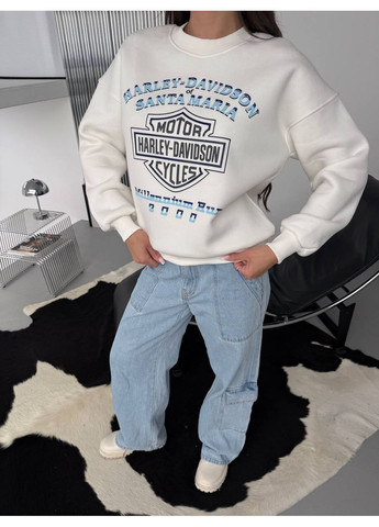 Молочний світшот жіночий Гермес напис без декору (366074825)