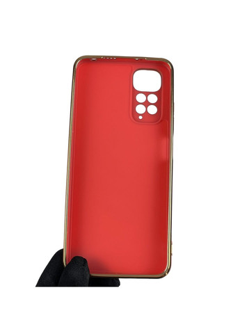 Чохол для Redmi Note 11 4G глянсовий із золотою окантовкою із захистом камери на сяомі редмі нот 11 червоний Xiaomi (366022441)