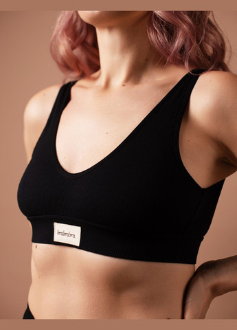 Чорний топ бюстгальтер slz25301008 чорний Brabrabra без кісточок віскоза