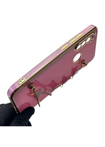 Чохол для телефона Redmi Note 8T жіночій із ремінцем з прикрасами та золотою окантовкою на сяомі редмі нот 8т чорничний gs1 Xiaomi (366389975)