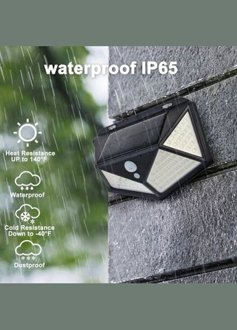 Вуличний ліхтар світильник на сонячній батареї світлодіодний навісний з датчиком руху 100 LED Black UKC (313109974)