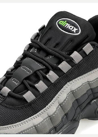 Черные демисезонные кроссовки мужские nike m No Brand Air Max 95 PRM Black Grey Lime