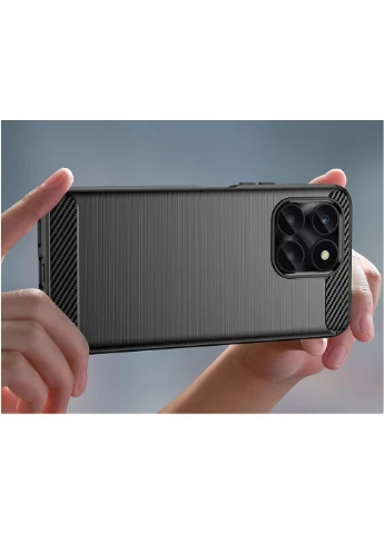 Чехол Carbon Fiber для Honor X6a Black Lenuo (361902986)