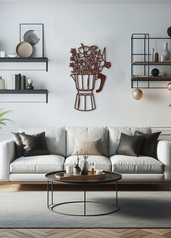 Сучасна картина на кухню, декоративне панно з дерева "Арома кава", оригінальний подарунок 80х48 см Woodyard (292013200)