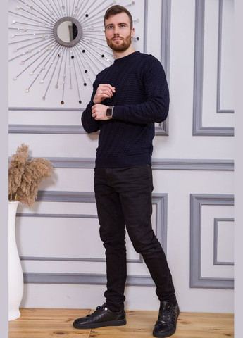 Темно-синій зимовий светр чоловічий, колір чорний, Ager