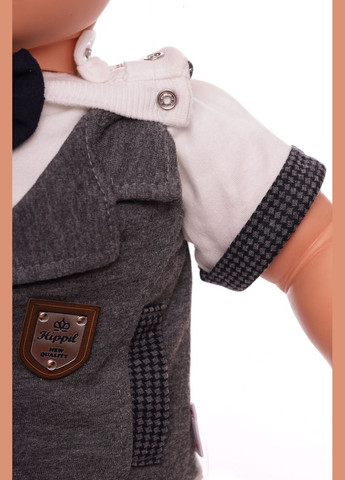 Сірий літній футболка з шортами для хлопчика трикотажні джентельмен сірий 86 см (39412) BABYKROHA