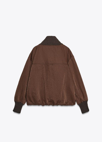Коричневый женский жакет Zara однотонный - демисезонный