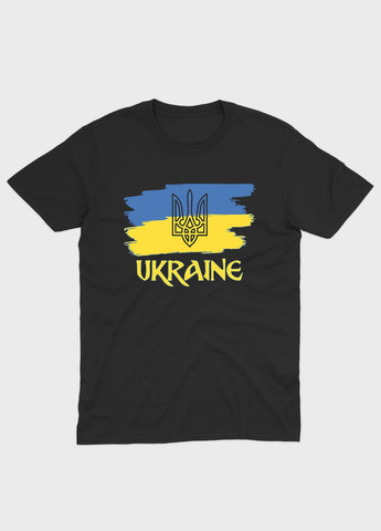 Черная демисезонная футболка для мальчика с патриотическим принтом ukraine (ts001-2-bl-005-1-070-b) Modno
