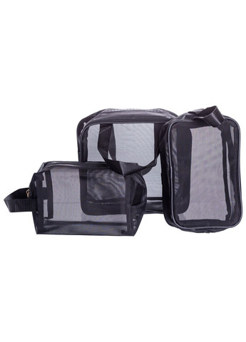 Набір прозорих жіночих косметичок для дому 3 (шт) Чорний HP-16-5K Yiwu (370800588)