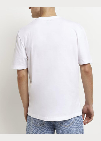 Белая футболка basic,белый с принтом, River Island