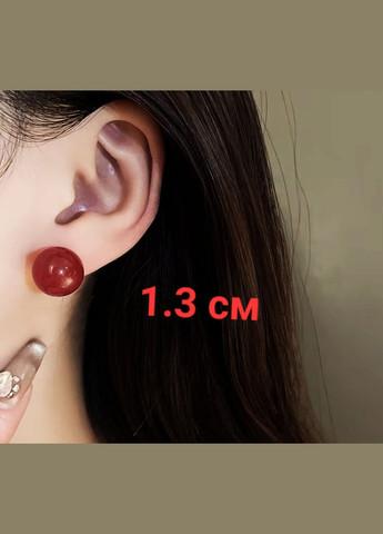 Сережки женские на каждый день Вишневые гвоздики 1.3см No Brand (332181010)
