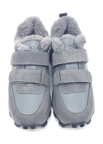 Сірі всесезонні жіночі кросівки зимові сірі шкіряні l-14-16 24 см (р) Lonza