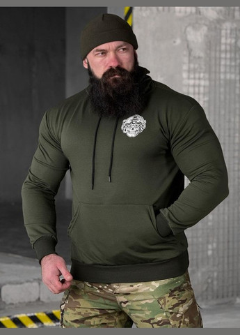 Тактичні чоловічі худі з принтом олива No Brand (322444201)