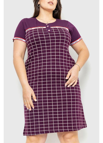 Темно-фиолетовое платье в клеточку повседневную, цвет темно-фиолетовый, 231r6404. Ager