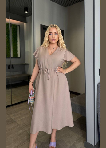 Бежевое платье No Brand