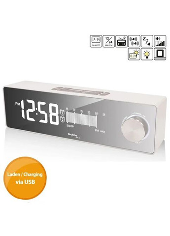 Настільний годинник (DAS302714) Technoline з радіо WT483 White/Silver (356149612)