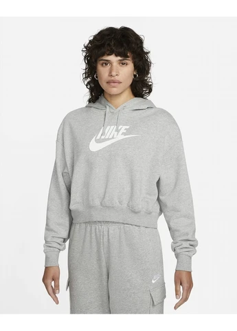 Худые Sportswear Club Fleece Crop Hoodie Grey Dq5850-063 Nike (398023527)