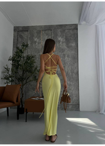 Жовтий повсякденний, коктейльна жіноча приталена максі сукня силуетна Avanti однотонна
