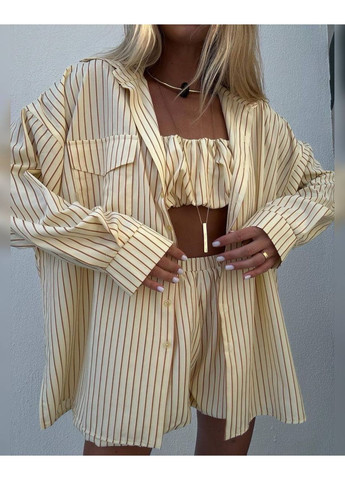 Женский костюм-тройка оверсайз No Brand Б776-928 (351856769)