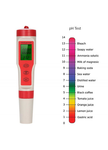 Тестер измеритель электропроводности температуры кислотности содержания солей в жидкости 4 в 1 (476578-Prob) Unbranded (285104290)